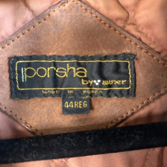 Porsha by Winer Vintage Men’s Suede Bomber Jacket - Distressed Size 44R - Picture 7 of 13